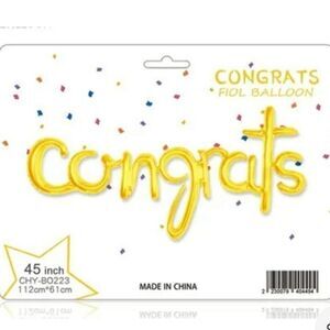 Congrats Foil Gold Balloons Party Engagement Graduation Event NWT 45"
